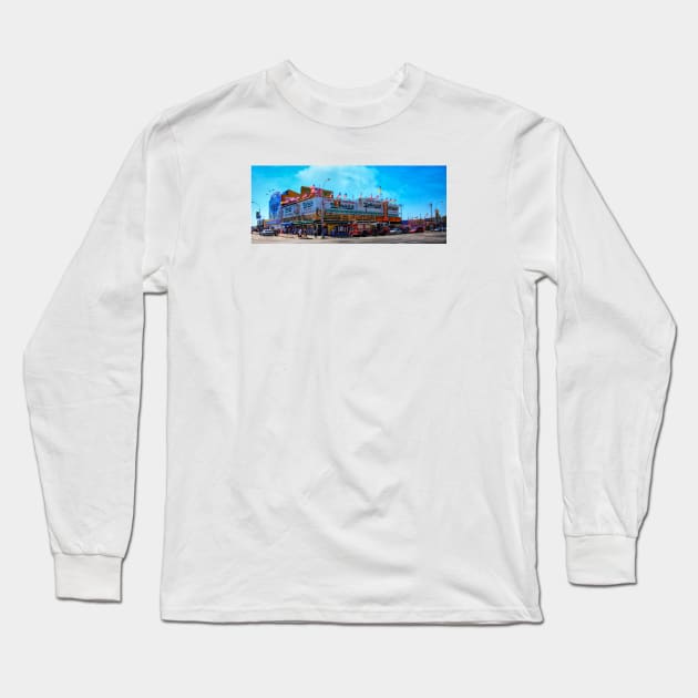 Nathan's Famous Frankfurters, Original Headquarters, Coney Island, Brooklyn, USA Long Sleeve T-Shirt by Chris Lord